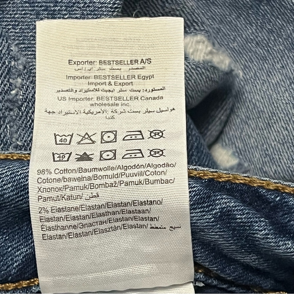 NOISY MAY Lucy NW Slim distressed denim jeans women’s size 28 mid rise blue - Picture 10 of 13